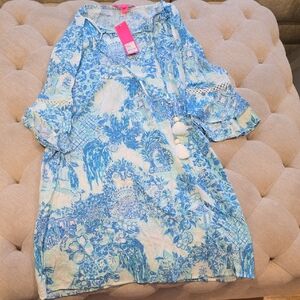 Blue and White Dress